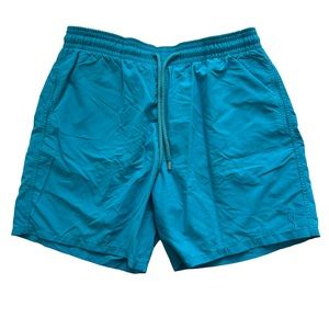 Vilebrequin Men Swim Trunks Teal Blue XL Iconic Fit Summer Vacation Designer